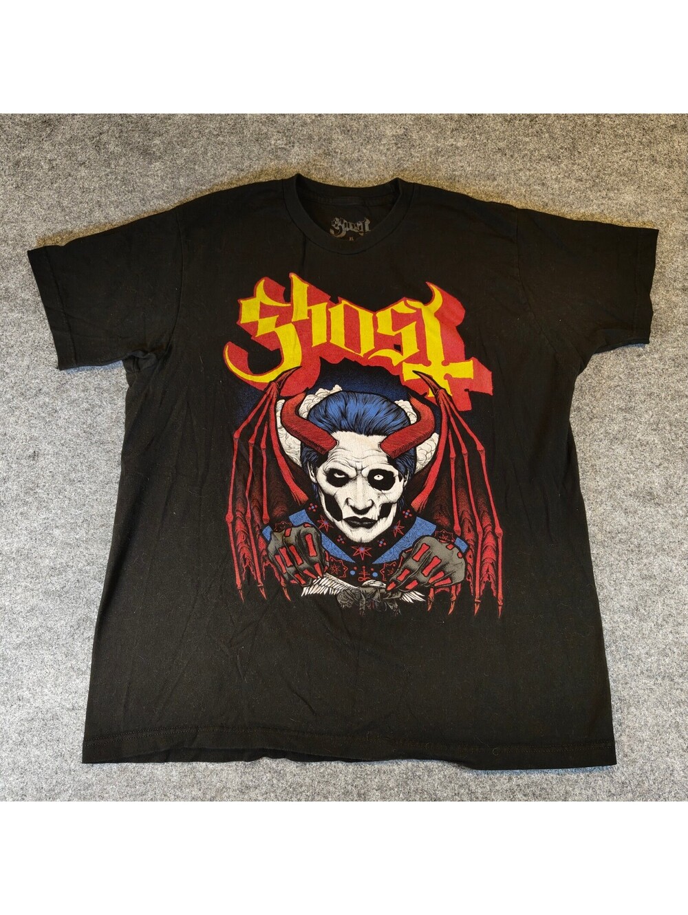 Ghost Band Papa Emeritus Graphic T-Shirt Black Rock Tee Men's XL
